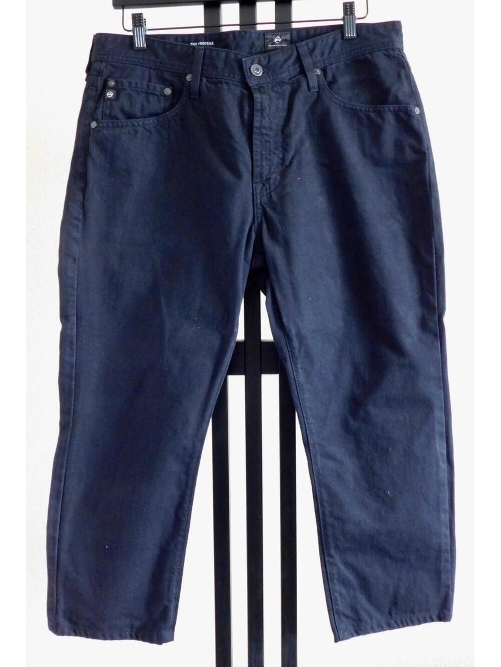 Protege Cropped Pants Mens Size 34R Black Cotton Capri Length 34x25